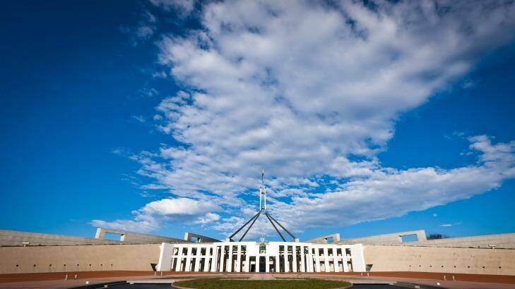 Parliament House: a  low-risk bacteria was found in hot water systems. Photo: Ian Waldie