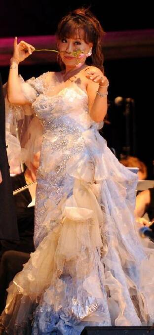 Award winning South Korean soprano Sumi Jo performs at the Voices of the Forest concert at the National Arboretum, Canberra. Photo: Colleen Petch
