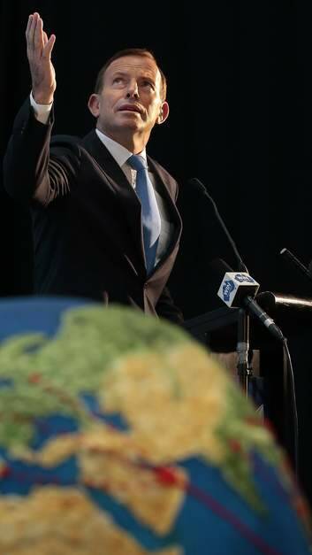 ''Splendid": Prime Minister Tony Abbott speaks at the opening. Photo: Jeffrey Chan