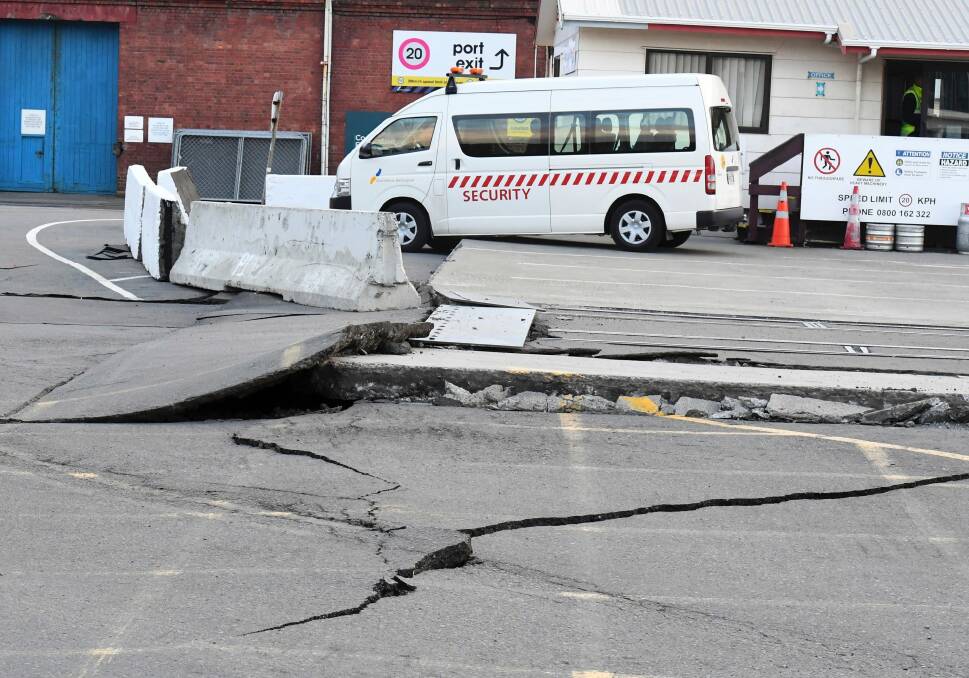 Damage in central Wellington after Sunday's night's earthquake. Photo: AP