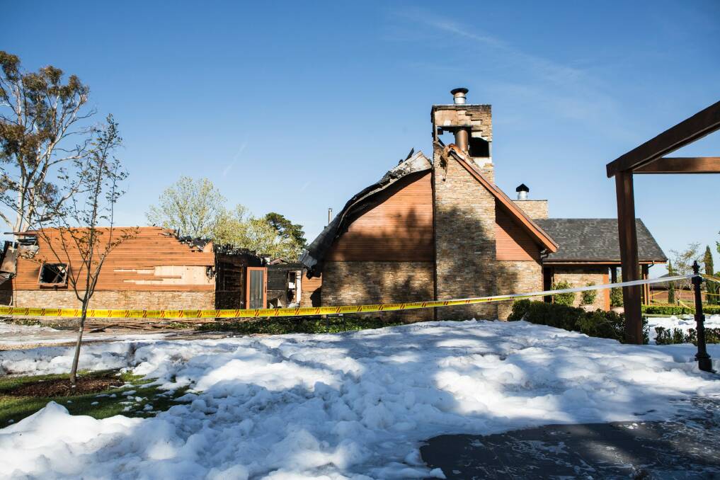 Aftermath of the fire at Pialligo Eestate Farmhouse Restaurant. Photo: Jamila Toderas