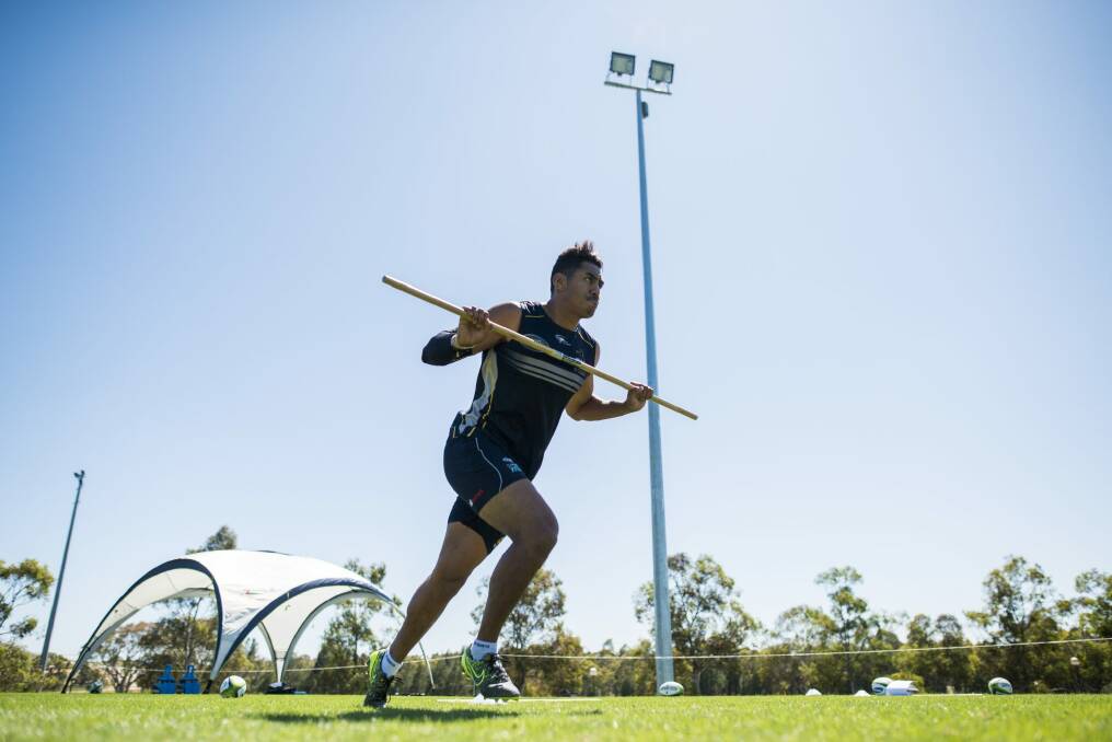 Nigel Ah Wong has taken on the Brumbies' sprint training as he adds versatility to his game. Photo: Rohan Thomson