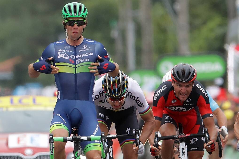 Michael Matthews wins the stage 10 sprint at the 2016 Tour de France. Photo: Chris Graythen