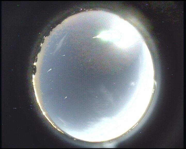 A meteor fragment that flew over Canberra on Friday night. Photo: Mt Stromlo Observatory