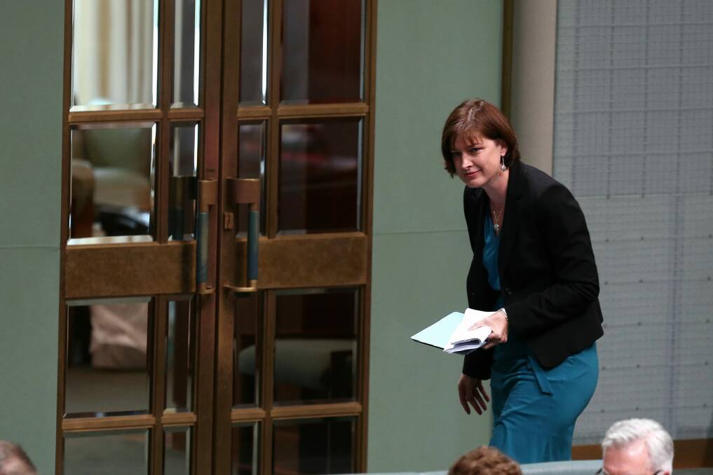 Labor MP Julie Collins is ejected from question time under 94a. Photo: Alex Ellinghausen
