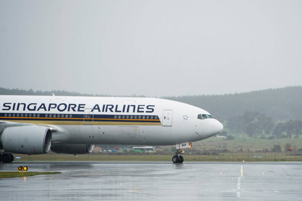 Passenger numbers are still low on Singapore Airlines' Canberra flights. Photo: Jay Cronan