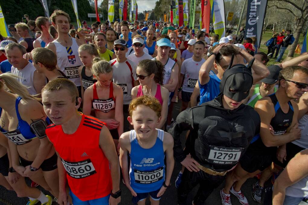 There'll be a number of road closures during Sunday's Canberra Times Fun Run. Photo: Jay Cronan
