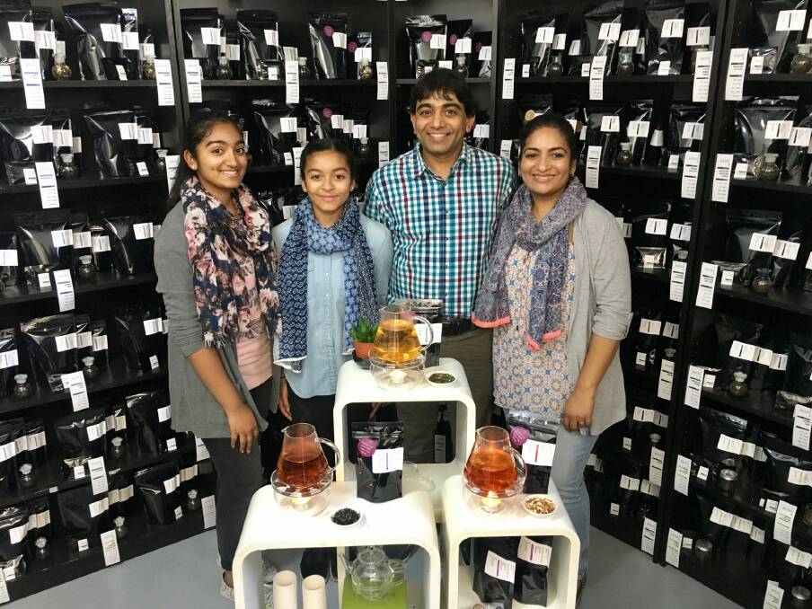 Habiba, Amal, Aman, and Nasreen Palekar in the new Adore Tea store at Mitchell. The Palekar family took over the business in late 2016. Photo: Jil Hogan