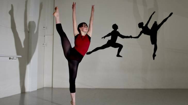 Canberra's newest addition to the Sydney Dance company pre-professional program, Tara Gower, warms up before a practice session. Photo: Jay Cronan