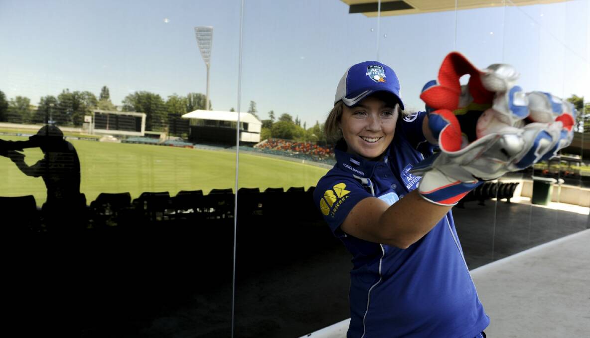 Wicket-keeper Rebecca Maher will make her debut for the ACT Meteors this weekend. Photo: Graham Tidy