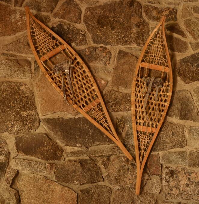 An antique pair of snowshoes on the wall of Moonbah’s Lake Hut near Jindabyne. Photo: Tim the Yowie Man