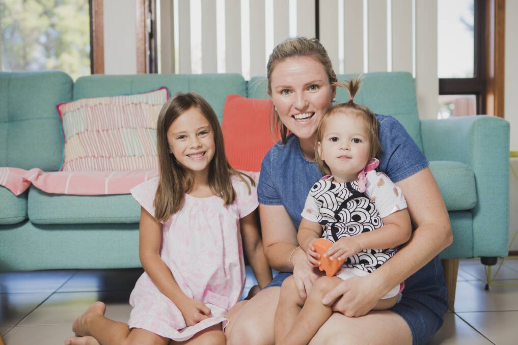 Belconnen resident Farleigh Jay, pictured with her daughters Leilani (left) and Mereani Taginakaibure (right). Ms Jay attended the  Queen Elizabeth II Family Centre following a staph infection and hospital stay in 2017. Photo: Jamila Toderas