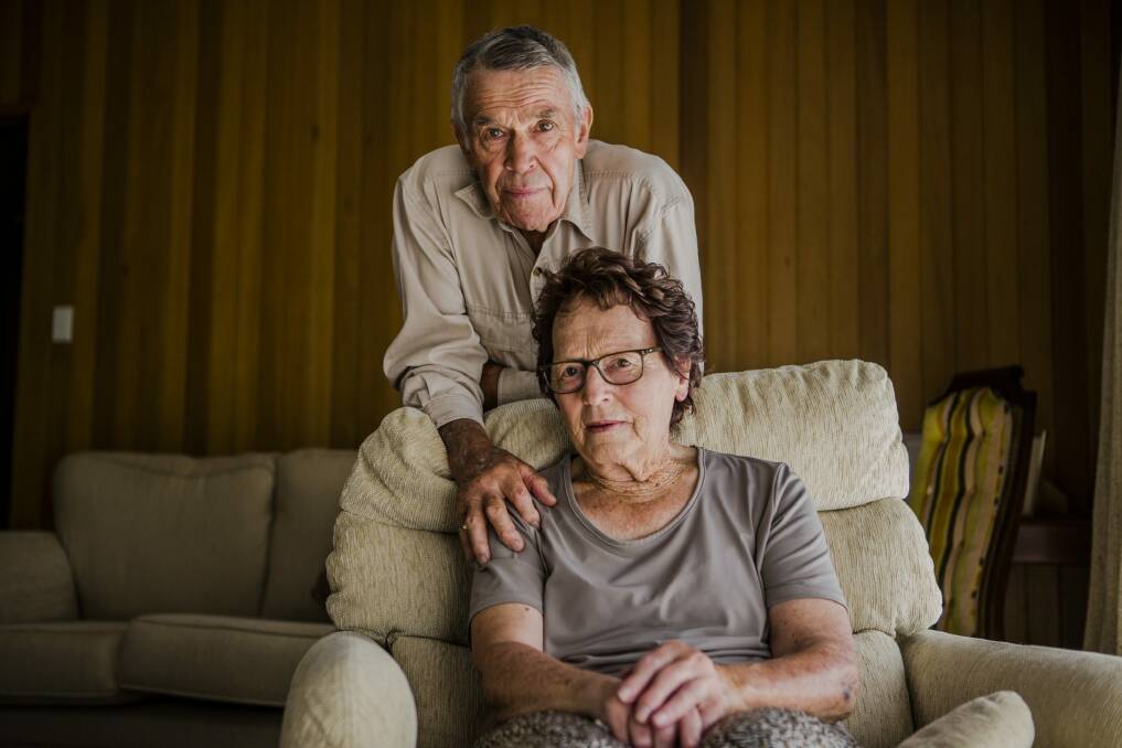 Alan and Sylvia Kelly have been Mr Fluffy home owners for decades, and don't want to leave their Yarralumla home. Photo: Jamila Toderas