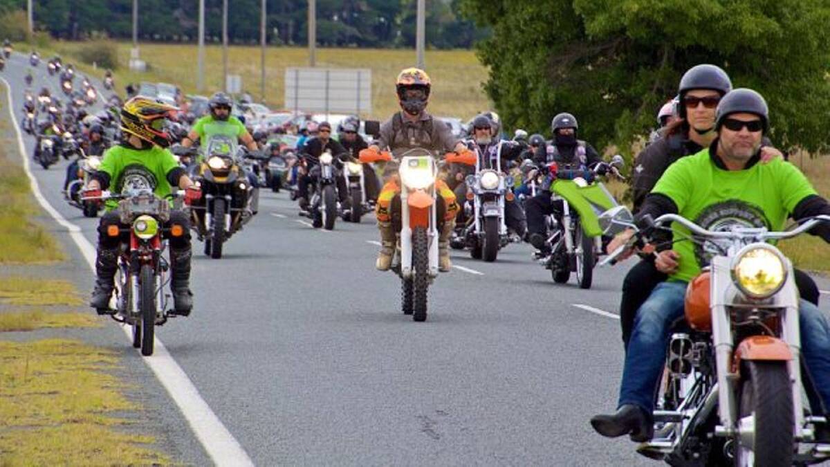 About 300 motorcycles are expected to take part in the Convoy for Cancer Families on Sunday in Canberra. Photo: Supplied