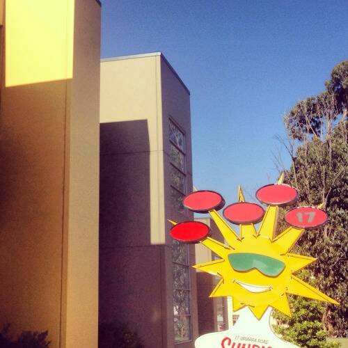 Mel Edwards' photo of Arizona-looking sign at Sunrise Apartments, Queanbeyan. Photo: Mel Edwards