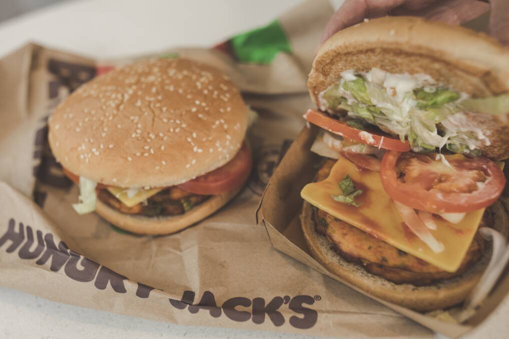 Hungry Jack's new vegan cheeseburger. Photo: Jamila Toderas