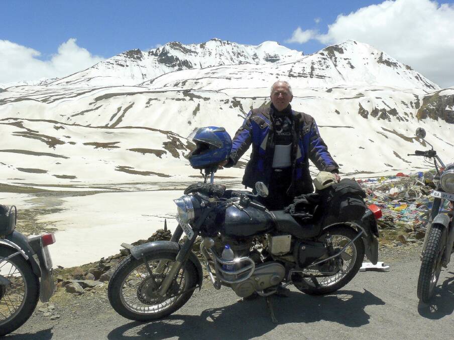No mountain high enough: Robert Crick at Baralacha Pass in the Himalayas, 5000 metres above sea level.