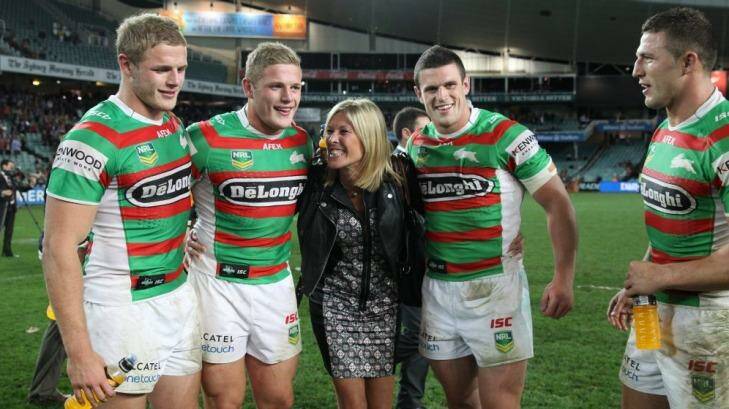 The four Burgess brothers with their mother Julie. She'd go and watch them do anything, ballroom dancing included. Photo: Brendan Esposito