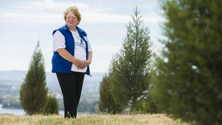 Chair of the Friends of the National Arboretum, Jocelyn Plovits, at the Paran? pine forest. Photo: Rohan Thomson