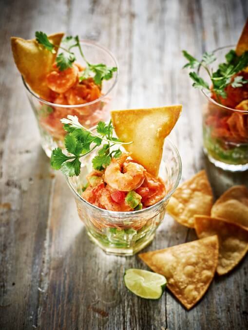 Mexican prawn cocktail with tomato, avocado and chipotle. Photo: Supplied