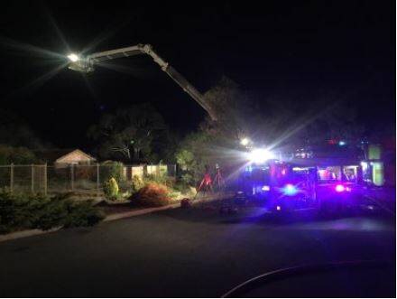 Fire crews were called to a fire in Hawker about 9.30pm  Photo: ACT Emergency Services Agency