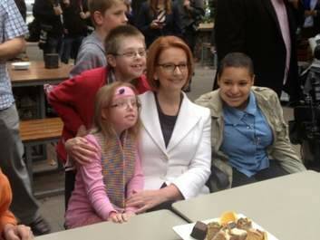 Sophie Deane with Julia Gillard in May. Photo: Supplied