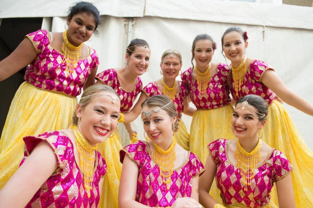Canberra school of Bollywood dancing at the Multicultral Festival in Canberra.  Photo: Jay Cronan