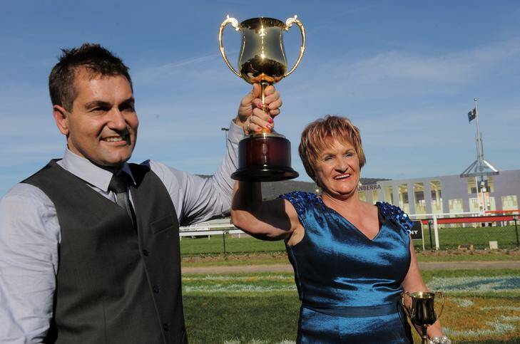 Barbara Joseph and Paul Jones are hoping Almost Court can win the Albury Gold Cup.