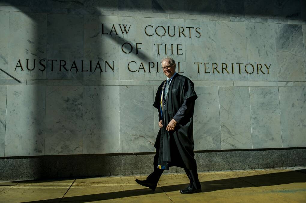 Giant of the ACT legal fraternity, respected judge, former director of public prosecutions and academic Justice Richard Refshauge after ACT Supreme Court ceremonial sitting that marked his retirement from the bench. Photo: Karleen Minney
