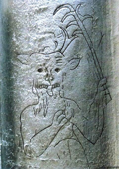 Medieval graffiti in a Norfolk, England, church.  Photo: Matthew Champion.