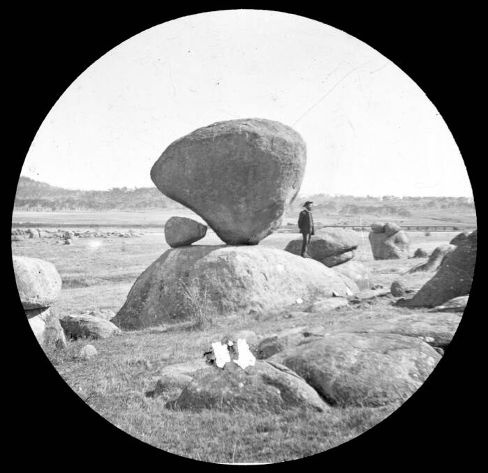 Balancing Rock near Glen Innes in the early 1900s by John Flynn. Photo: National Library of Australia