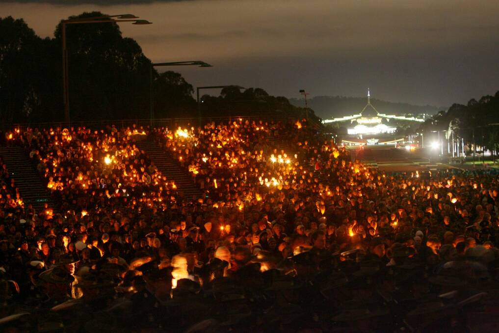 Large crowds attend the Anzac Day Dawn Service at the Australian War Memorial each year. Photo: Andrew Taylor