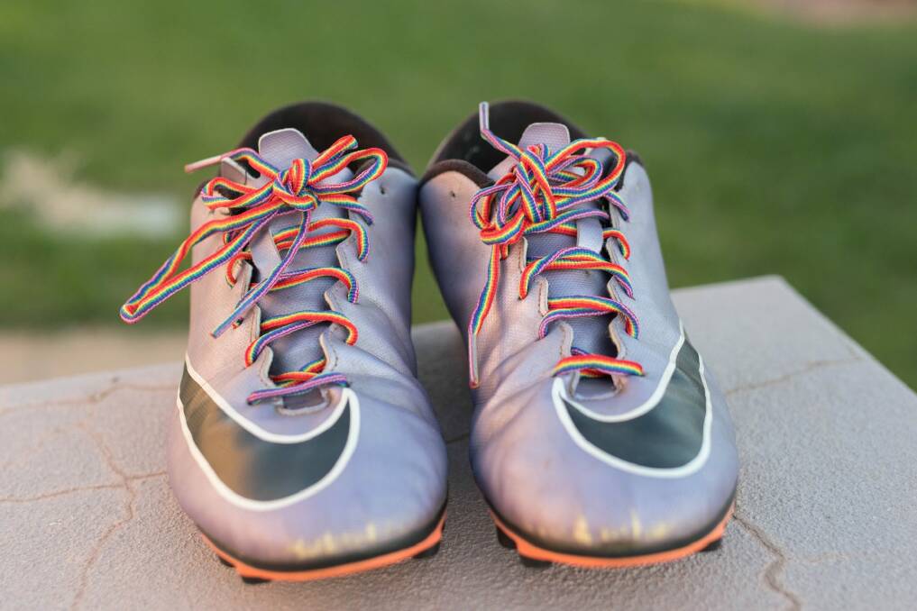 The Rainbow Round of sport will see sportspeople wearing rainbow laces to oppose homophobia and to support the LGBTI community. Photo: Supplied