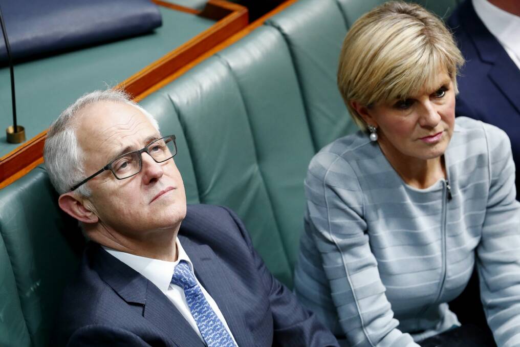 Prime Minister Malcolm Turnbull and Minister for Foreign Affairs Julie Bishop had a difficult week. Photo: Alex Ellinghausen