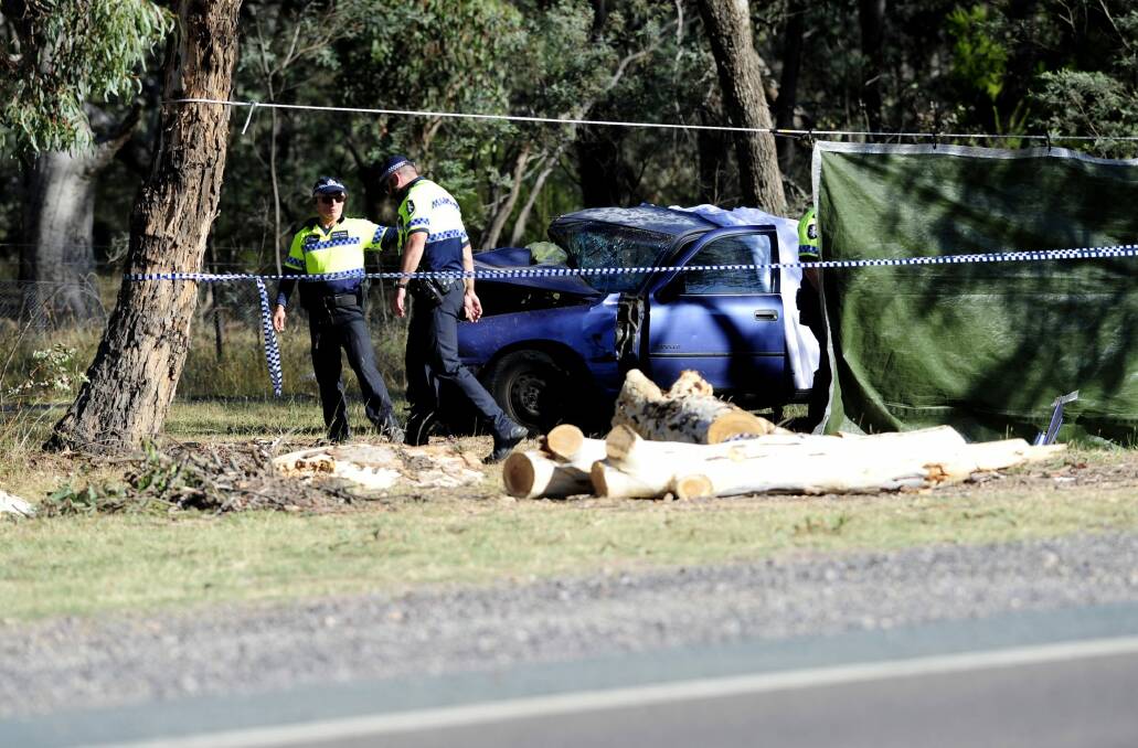 ACT police at the scene of the fatal accident on Bindubi Street in Cook. Photo: Melissa Adams 