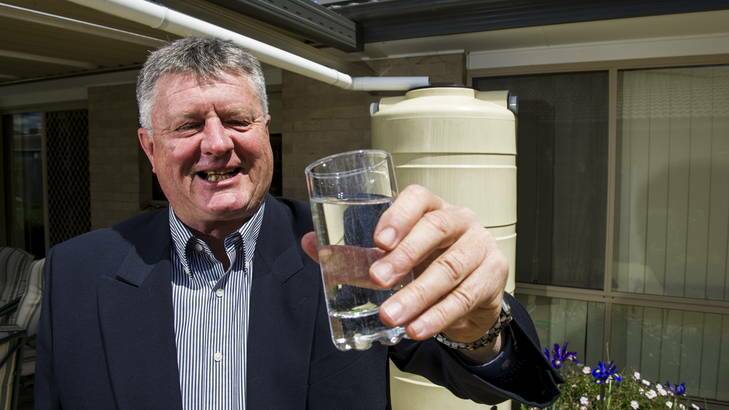 Greg Cameron is hesitant to commit himself finally to his plan for fear that the ACT government might then introduce a tax on privately collected rainwater. Photo: Rohan Thomson