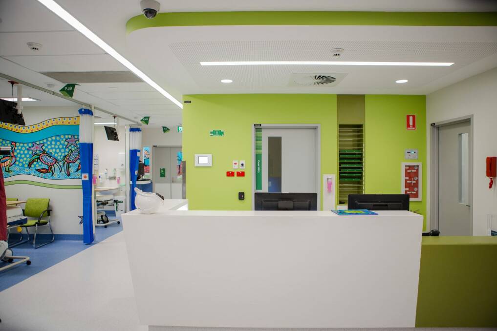 ACT Health has rejected reports of a potential target of $90 million in 'savings' for the Canberra Hospital. A new paediatric emergency department ward (pictured) opened at the hospital in May. Photo: Jamila Toderas
