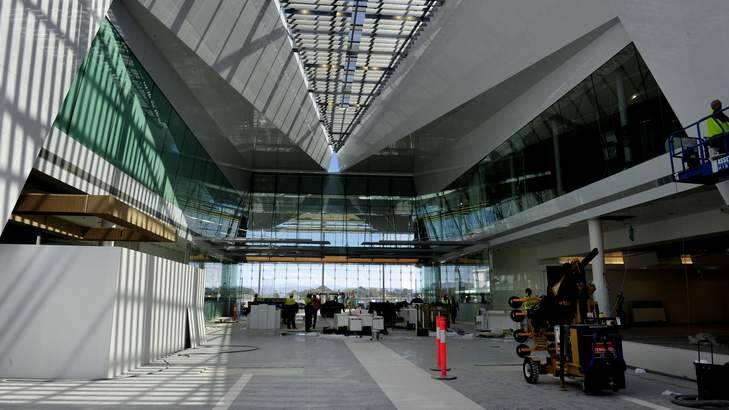 Work continues on the new terminal at Canberra airport. Photo: Melissa Adams