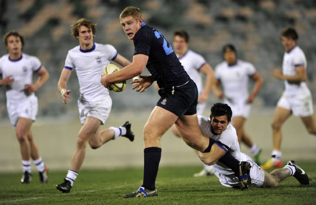 Tom Staniforth plays for Canberra Grammar against St Edmund's College in 2012. Photo: Melissa Adams 