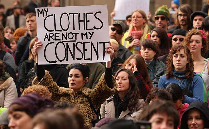 About 3000 people gathered in Melbourne earlier this year as part of the international protest movement known as SlutWalk. Photo: Ken Irwin 