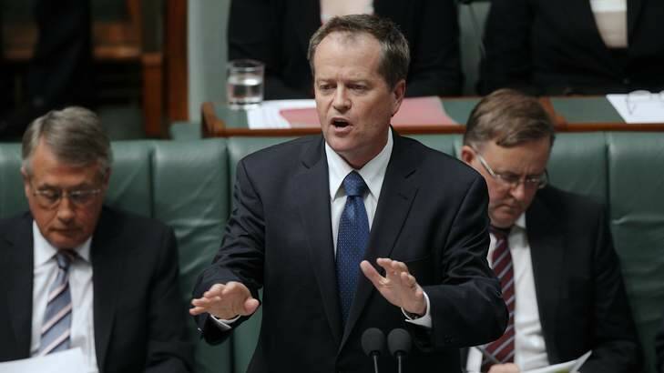 Workplace Relations Minister Bill Shorten during Question Time. Photo: Alex Ellinghausen
