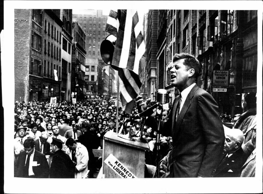John F. Kennedy addresses a  large crowd in New York in 1960. The presidential candidate was "ruthlessly self-critical". Photo: 8 O'Clock