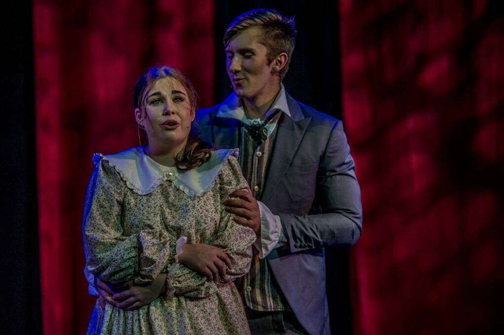 Sam Ward, as Marius, and Stephanie Maclaine, as Cosette,  in <i>Les Miserables</i>.  Photo: Karleen Minney
