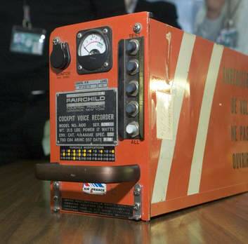 A black box flight recorder, invented by David Warren.
