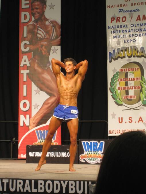 Top title: Canberra fitness model Alistair Morrell has taken out the title Mr Beach Body at the Natural Olympia competition in San Diego. Photo: Supplied
