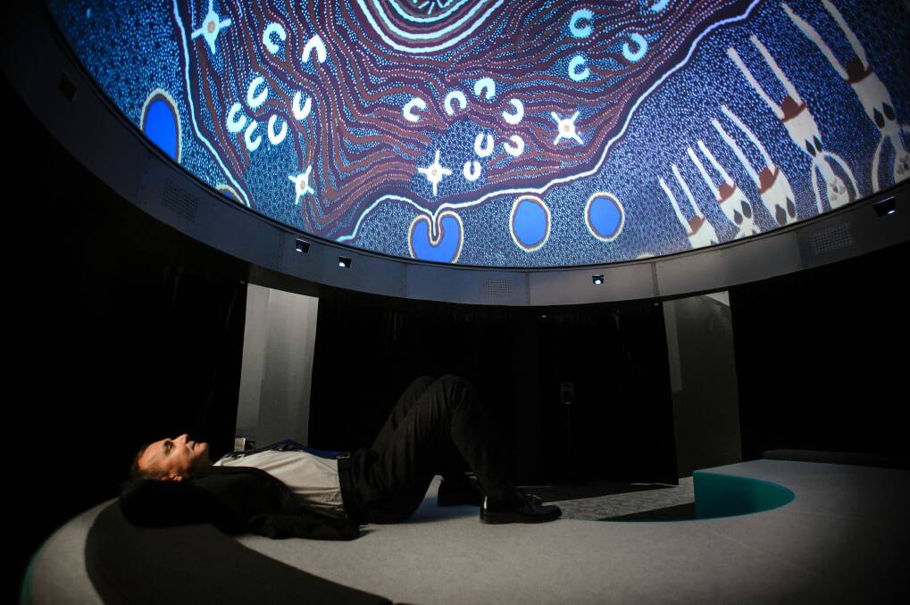 National Museum of Australia director Mathew Trinca inside DomeLab.  Photo: Sitthixay Ditthavong