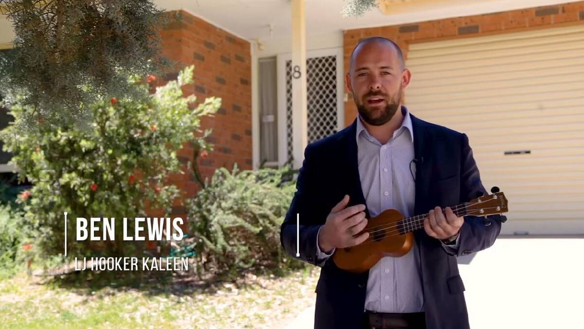 Meet Benjamin Jon Lewis famously known as Canberra's singing, ukulele-playing real-estate agent. Photo: Supplied