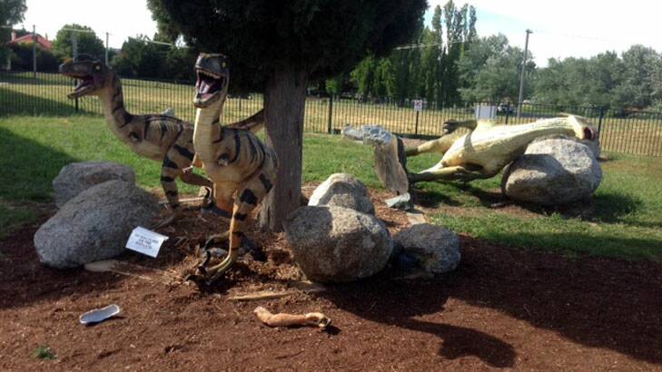 Several of the dinosaurs were damaged. Photo: Supplied