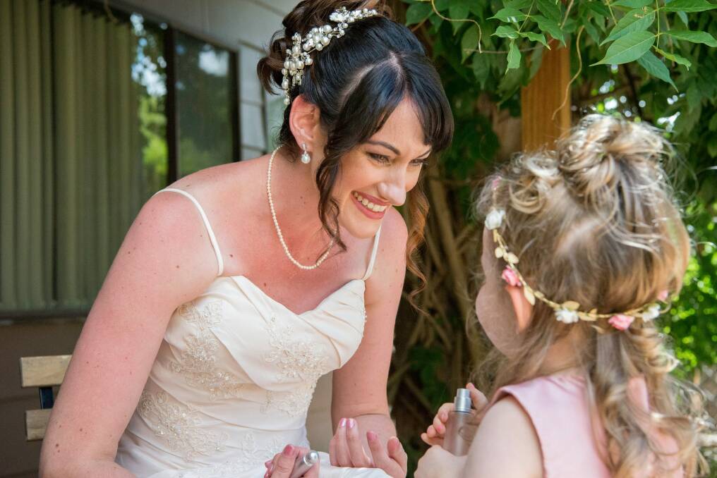 Kathie Potts with her daughter Annabelle. Photo: Mark Jennaway, Timeless Creations