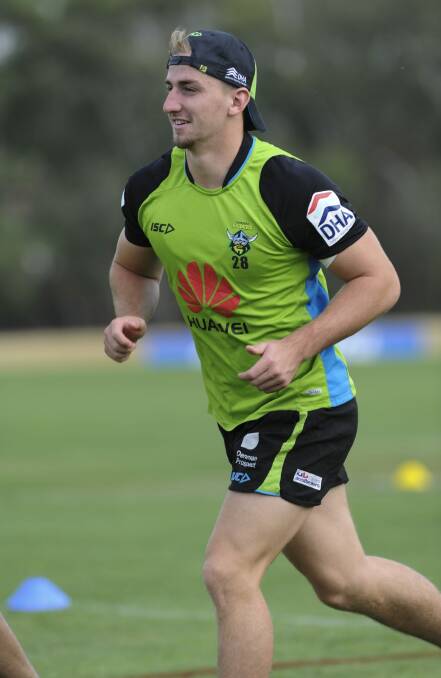 Lachlan Croker will make his NRL debut for the Canberra Raiders on Saturday. Photo: Graham Tidy 
